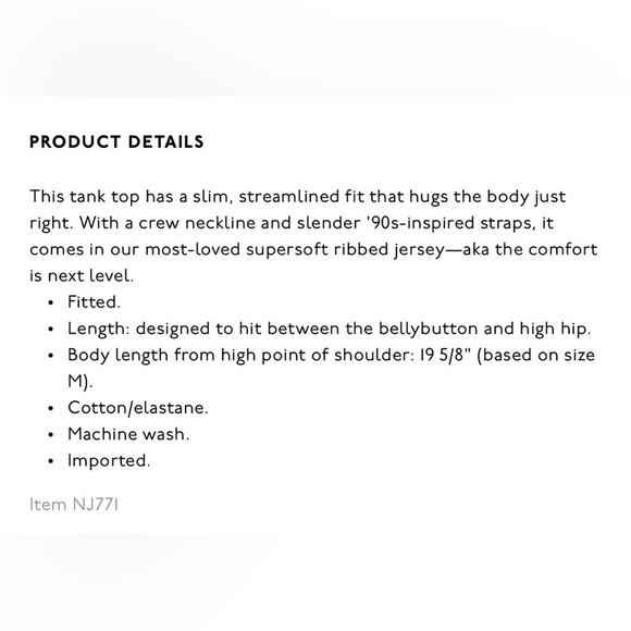 Madewell‎ Women's Supima Rib '90s Tank | Sundried Wheat | S - Picture 8 of 9